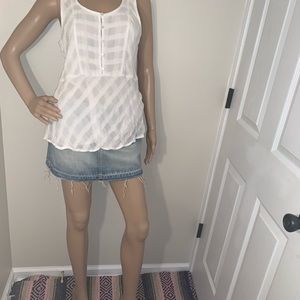 Lucky Brand Size S White Button Tank